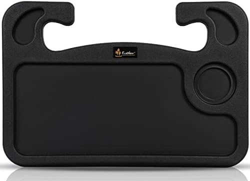 EcoNour 2 in 1 Car Steering Wheel Desk | Steering Wheel Tray for Laptop Car Mount with Pen Holder | Car Food Tray for Eating with Drinks Holder | Multipurpose Travel Car Accessories