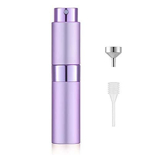 LISAPACK 8ML Atomizer Perfume Spray Bottle for Travel, Empty Refillable Cologne Dispenser, Portable Sprayer (Purple)