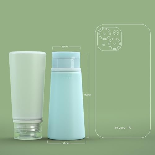 Valourgo Travel Bottles for Toiletries, Tsa Approved 3.4oz Portable Travel Bottles, BPA Free Leak Proof Travel Size Containers, Travel Accessories with Clear Toiletry Bag, Pink, White, Blue, Green - Image 5