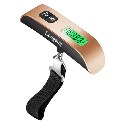 Digital Hanging Luggage Scale with Backlit for Travel, Portable Handheld Suitcase Weight Scale with Hook, 110 Pounds, Battery Included