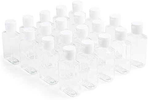 | Clear, Refillable Flip-Top Bottles | BPA/Paraben-Free, 2 fl oz (60 mL) — Set of 20
