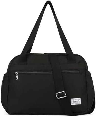 Gym Bag for Women, Duffle Bag for Travel with Wet Pocket, Carry on Weekender Bags for Women, Water Resistant Travel Bag Duffel Bag,Black - Image 2
