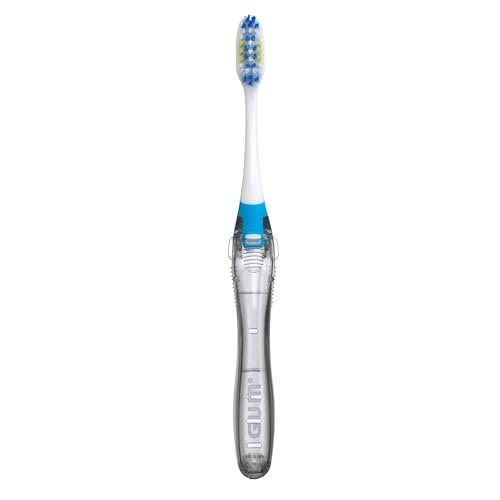 GUM Folding Travel Toothbrush, Compact Head + Tongue Cleaner, Soft Bristled Travel Toothbrushes for Adults, 2ct - Image 5