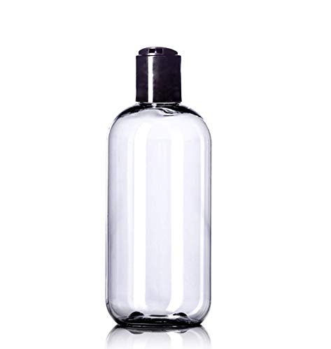 8oz Plastic Bottles (6 Pack) BPA-Free Squeeze Clear Toiletries and Shampoo Containers with Disc Cap, Labels Included for Travel - Image 2