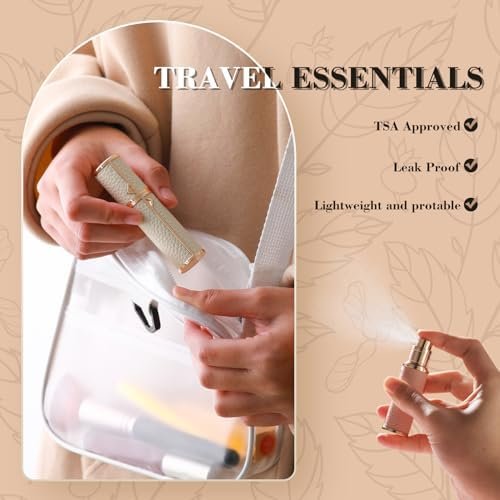 Perfume Travel Refillable Bottle, Tsa Approved 5ml Perfume Atomizer Bottle, Portable Size Sprayer Bottle Luxurious Pocket Perfume Dispenser Pump Transfer Tool for Women Men Travel Accessories. - Image 6