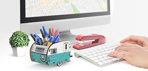 Genuine Fred HAPPY CAMPER Vintage Camper Pencil Holder, White and Blue, Retro Desk Organizer- Great Gift for Coworkers and Travel Enthusiasts - Functional Desk & Cubicle Accessory - Image 3