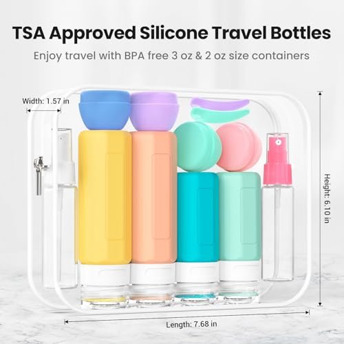 17 Pack Travel Bottles for Toiletries, TSA Approved Travel Size Toiletries Bottles, Leak Proof Travel Size Containers, Travel Essentials for Body Wash, Shampoo, Lotion & Conditioner Colorful - Image 5