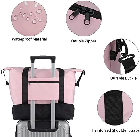 MAXTOP Travel Duffle Bag for Women Weekender Overnight Bags Large Capacity Carry On Duffel Bag With Shoe Compartment,Sports Gym Tote Bag with Dry and Wet Separation - Image 5