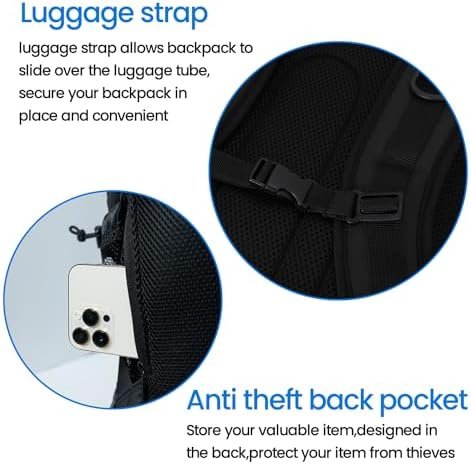 Travel, Hiking Backpack, Carry On Backpack with Shoe Pouch, Large Capacity 15.6inch Water Resistant, Anti Theft, Business, College, Flight Approved Backpack - Image 5