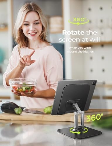 LISEN for iPad Stand Holder Adjustable Tablet Stand for Desk, 2024 for iPad Accessories for Computer Accessories iPad Holder for Desk Kindle Table Mount/Monitor/PS/Switch iPhone 12.9"-4.7" - Image 5