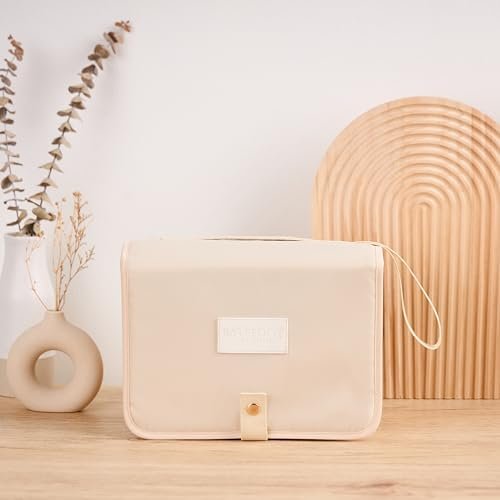 Travel Makeup Bag for Women for Cosmetics, Brushes, and Toiletries, Compact and Portable Makeup Organizer, Large Capacity Storage Cosmetic Bag for Business, Vacation, or Weekend Traveling (Ivory) - Image 9