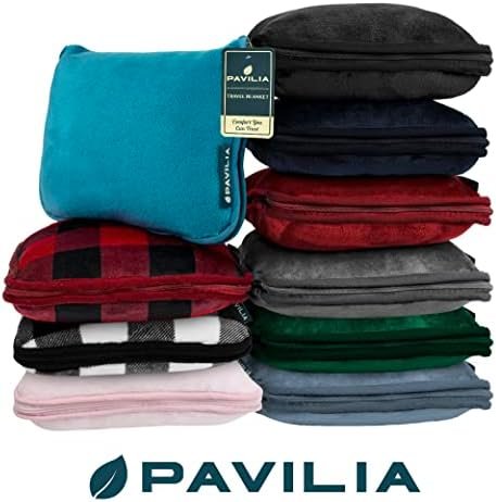 PAVILIA Travel Blanket Pillow, Soft Airplane Blanket 2-in-1 Combo Set, Plane Blanket Compact Packable, Flight Essentials Car Pillow, Travelers Gifts Accessories, Luggage Backpack Strap, 60x43 Gray - Image 8