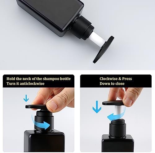 Travel Bottles Travel Accessories Toiletries 4 Pack 3.7oz/110ml Travel Shampoo and Conditioner Bottles Empty Plastic Pump Bottle Dispenser Travel Size Bottles (3labels &1blank Black) - Image 3