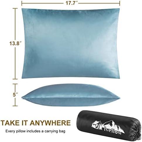 Ivellow Memory Foam Travel Pillow Compressible Camping Pillow for Sleeping Shredded Memory Foam Pillow Compact Firm Supportive Travel Pillow for Adults Kids Outdoor Hiking Essential Gear Blue-M - Image 5