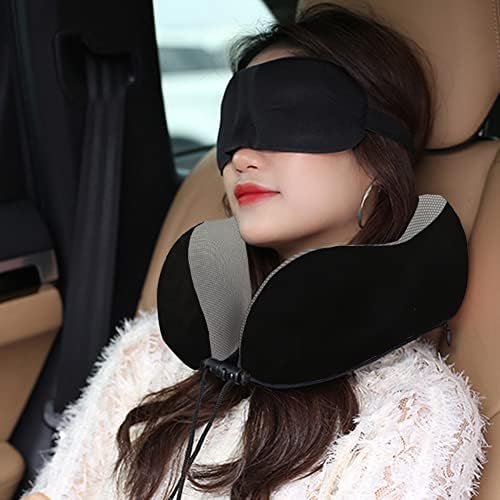 GOTDYA Travel Pillow,Travel Neck Pillows for Sleeping,100% Pure Memory Foam Soft Comfort & Support Pillow for Airplane/Car/Office&Home Rest Use-Black - Image 7