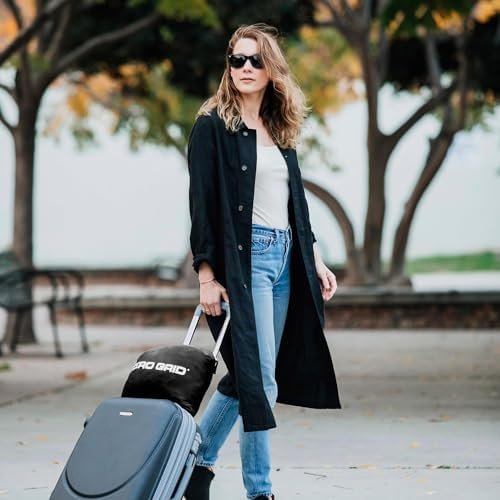 Zero Grid Premium Lightweight Wearable Super Soft Travel Blanket with Neck Snaps, Cozy Footpockets and Zipper Pouch (Midnight) - Image 7