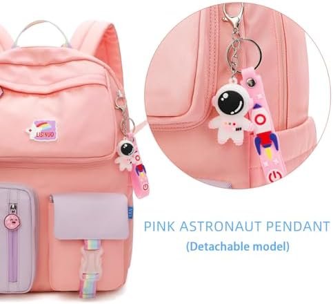 AUOBAG Backpacks for Girls Cute Backpack Suitable for Kids Aged 6-8 With CSPC Report to Send Pendant (Pink) - Image 7
