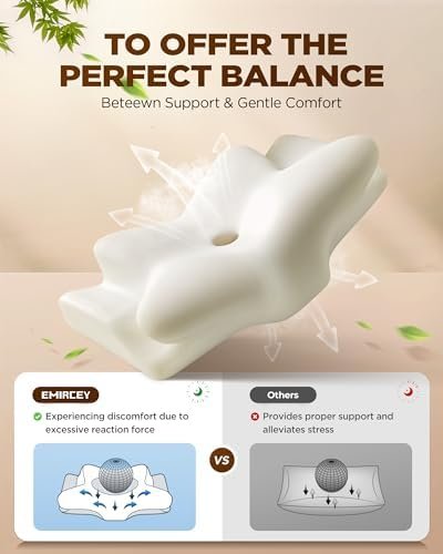 Dream Without Pain Cervical Neck Pillow for Sleeping, Ergonomic Contour Side Sleeper Pillows for Adults, Cooling Orthopedic Pillow for Neck Relief Support, Memory Foam Pillows Back Stomach Sleepers - Image 6