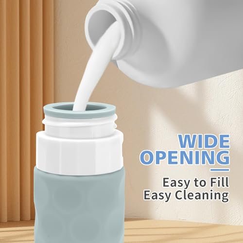Travel Bottles for Toiletries, 4pcs Tsa Approved 3oz Travel Size Containers, BPA Free Leak Proof Premium Silicone Travel Bottles, Refillable Liquid Travel Accessories W/Toiletry Bag - Image 4