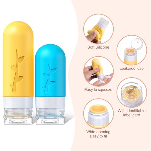 19 pack Travel Bottles for Toiletries, TSA Approved Silicone Travel Size Containers for toiletries Set, Refillable & Leakproof Travel Bottles Kit Travel Size Bottles - Image 4
