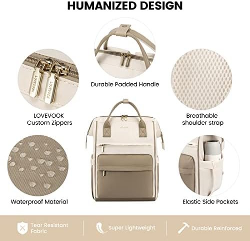 LOVEVOOK Laptop Backpack Purse for Women Waterproof Teacher Nurse Bag, 15.6 inch Work laptop Bag with USB Port, Business Travel Computer Backpack - Image 4