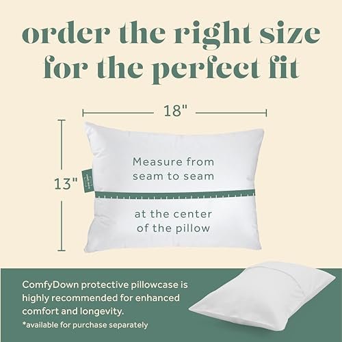 Goose Down Travel Pillow - Filled with 800 Fill Power European Goose Down, Egyptian 300 Thread Count 100% Cotton Cover for Plane car & Home - Made in USA (13" x 18") - Image 2