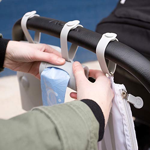 Ubbi Retractable On the Go Bag Dispenser for Baby Travel, Diaper Bag Accessory Must Have for Newborn, Helpful Baby Item, Baby Gift, Gray - Image 4