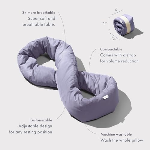 Huzi Infinity Pillow - Travel Neck Pillow - Versatile Soft 360 Support Scarf - Machine Washable - Home Travel Flight Road Trips (Purple) - Image 3