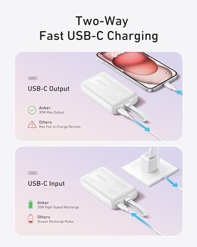 Anker Zolo Power Bank, 10,000mAh 30W Portable Charger with Built-in USB-C Cable for Travel, Fast Charging Battery Pack for iPhone 16/15 Series, MacBook, Galaxy, iPad, and More - Image 5