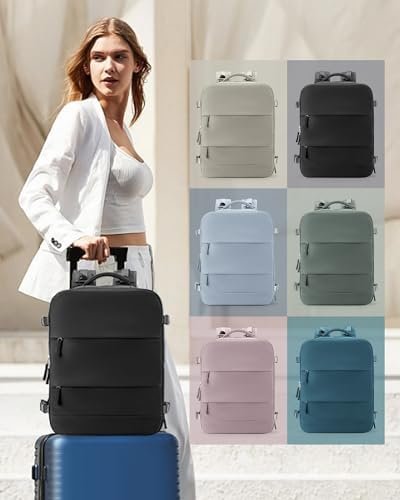 coowoz Large Travel Backpack Carry On for Women Man Black Waterproof Gym Backpack with Laptop Compartment Mochila de Viaje Teacher Personal Item Backpack Rucksack Airplane Accessories Must Haves - Image 6