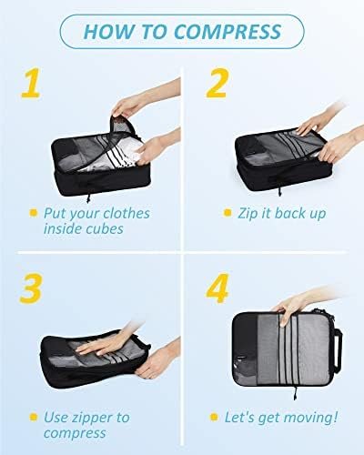 BAGSMART 6 Set/4 Set/2 Set Compression Packing Cubes for Travel, Lightweight Vacation Travel Essentials, Travel Accessories for Suitcase Organizer Bags Set, Durable Luggage Organizer Travel Bags - Image 5