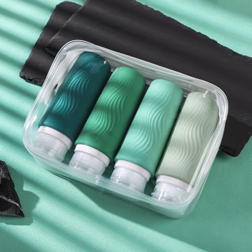 Travel Bottles for Toiletries, Tsa Approved 3oz Portable Travel Bottles, BPA Free Leak Proof Squeezable Silicone Travel Size Containers, Travel Accessories with Clear Toiletry Bag (4 Pack) - Image 6