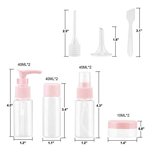 Travel Bottles Kit, TSA Approved Leak Proof Portable Toiletry Containers Set, Clear PET Flight Size Cosmetic Containers for Lotion, Shampoo, Cream, Soap, Set of 11 - Image 2