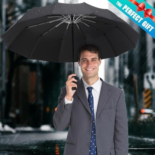 GAOYAING Windproof Travel Compact Umbrella Automatic Umbrellas for Rain Compact Folding Umbrella Portable Windproof Umbrellas for Men Women Teenage With Case - Image 6