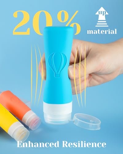 Upgraded Travel Bottles for Toiletries Triple Leak-Proof Thickened Body Travel Essentials, Includes 5 x 3oz(90ml) Travel Bottles Waterproof Zipper Tsa Approved Toiletry Bag 2 Sets of Label - Image 3