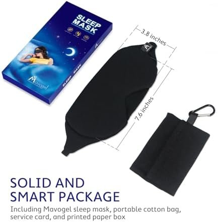 Mavogel Cotton Sleep Mask - Updated Design Light Blocking Sleep Eye Mask, Soft and Comfortable Night Sleeping Mask for Men Women, Eye Blinder for Travel/Sleeping, Includes Travel Pouch, Black - Image 9