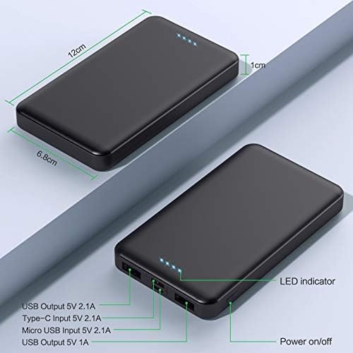 Portable Charger Power Bank 10000mAh【2 Pack】Ultra Slim Portable Phone Charger with USB C Input & 2 Output Backup Charging External Battery Pack Compatible with iPhone 15/14/13/12/11,Android Phone etc - Image 7