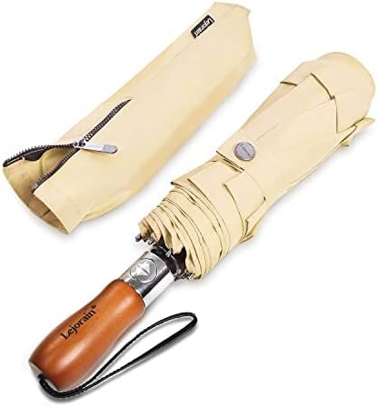 Lejorain Compact Travel Golf Umbrella - Extra Large Folding Automatic Umbrella for Mens 54 inch Sturdy Collapsible Rain Umbrellas