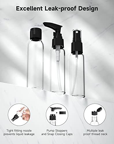 Morfone Travel Bottles kit, TSA Approved Travel Size Containers for Toiletries Leak Proof Refillable Liquid Travel Accessories with Toiletry Bag for Cosmetic Shampoo Conditioner Lotion - Image 2