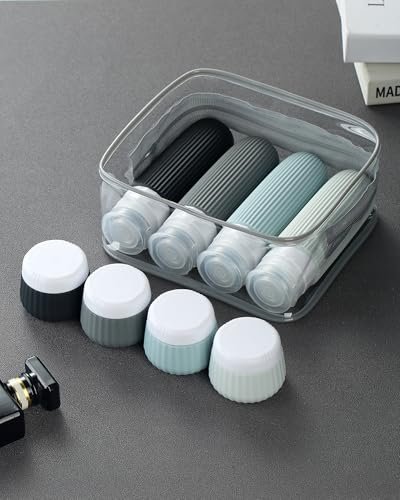 Travel Bottles for Toiletries 8 Pack, Tsa Approved Travel Size Toiletries 3 oz, Travel Containers for Toiletries, with Clear Bag, Leak Proof Silicone Squeezable Travel Essentials Creams Jars - Image 7