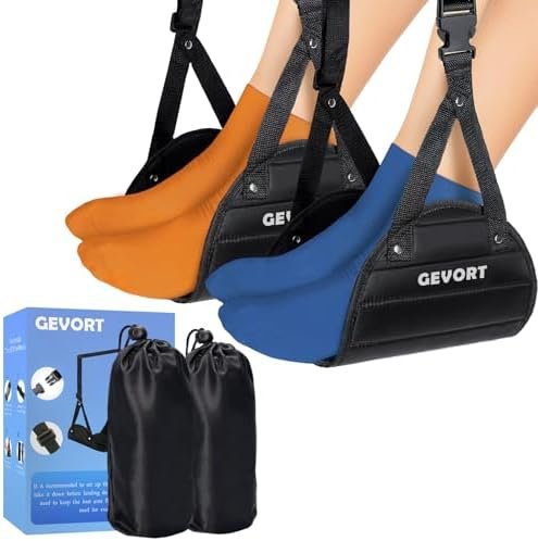 Airplane Foot Hammock for Plane Travel - Airplane Foot Rest Travel Accessories Foot Rest for Air Travel - Airplane Travel Essentials for Women/Man Long Flight Must Haves - Travel Gifts for Women/Man