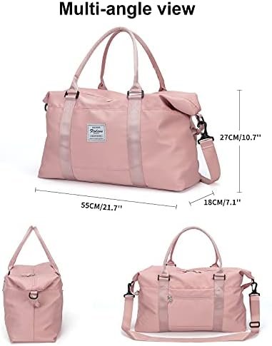 Travel Duffel Bags for Women,Weekender Overnight Bag with Wet Pocket & Toiletry Bag,Carry On Personal Item Bag,Travel Tote Gym Bag, Pink, Large - Image 5
