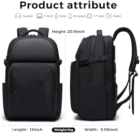 Travel Carrying on Backpack 40L Backpack for Airline Approved Large Backpack Luggage for Travel Casual Work 17.3 in Laptop Weekender Business Backpack for Men - Image 3