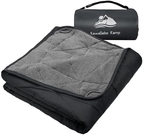 Outdoor Waterproof Blanket, Foldable Fleece Stadium Blanket for Outdoor Sports Event,Camping,Concerts, Car,Pet,Picnics -Windproof, Wearable,Machine Washable 80"x58"