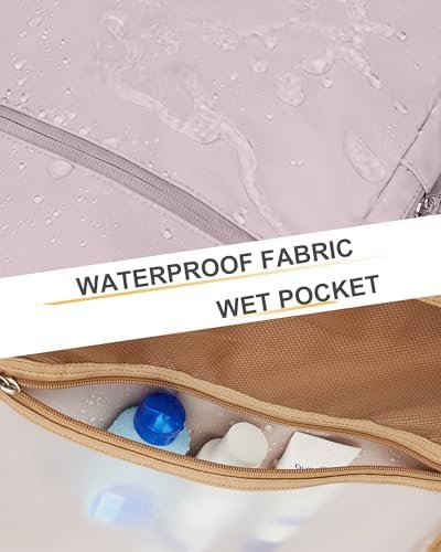 Travel Backpack For Women Men Personal Item Backpack Carry On Backpack For Airplanes Hiking Waterproof Anti Theft Backpack Work Teacher College Laptop Backpack For Women Traveling Backpack Pink Purple - Image 4