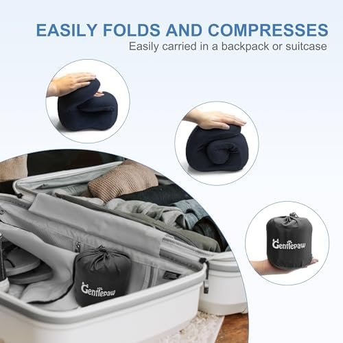 Travel Pillow - Memory Foam Cervical Neck Pillow for Adults, Kids, Children, Convenient & Portable U Shaped Pillows, Airplane Pillow for Home, Office, Camping, Travelling, Sleeping (Blue) - Image 6