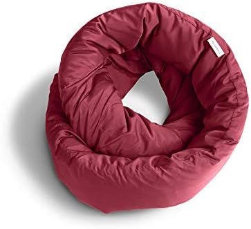 Huzi Infinity Pillow - Travel Neck Pillow - Versatile Soft 360 Support Scarf - Machine Washable - Home Travel Flight Road Trips (Burgundy)
