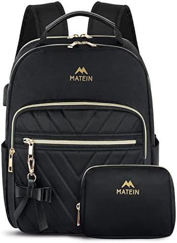 MATEIN Mini Backpack for Women, Waterproof Stylish Daypack Purse Shoulder Bag with USB Charging Port, Lightweight Small Casual Daily Travel Backpack, Lady Girls Gifts for Work School, 2pcs Sets, Black - Image 8