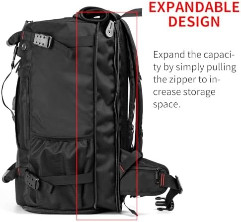Travel Backpack Carry On Backpack Durable Convertible Duffle Bag Fit for 15.6 Inch Laptop for Men and Women hiking airplane shoes bag extendable three way uses multiple - Image 4