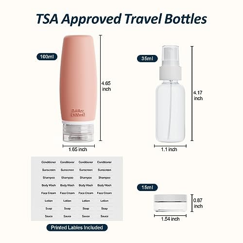 PACKISM TSA Approved Toiletry Bottles - 6 Pack Leak Proof 3.4oz Silicone Travel Bottles for Toiletries, Refillable Liquid Travel Accessories for Shampoo Conditioner Lotion Body Wash(BPA Free) - Image 2
